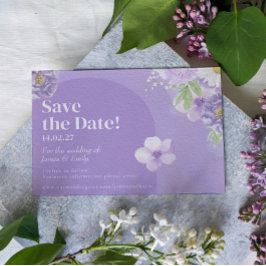 Paarse pioenen Romance Save the Date Kaart