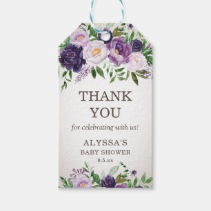 Paarse Pioenrozen Bloemenkraam Cadeautje Bedankt Cadeaulabel