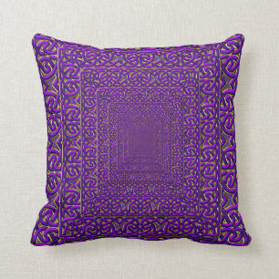 Paarse piramide van Keltische Knots Pillow Kussen