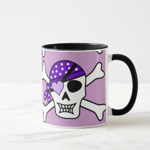 Paarse Pirate Crossbones Mok