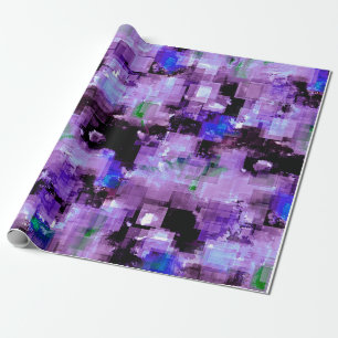Paarse Pixelated Verpakkend Document Cadeaupapier