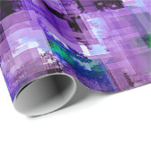 Paarse Pixelated Verpakkend Document Cadeaupapier (Rol Hoek)