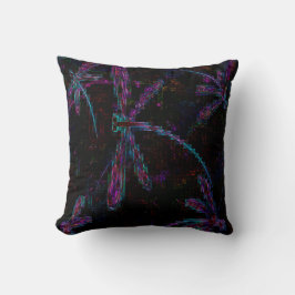  Paarse pixelvormige dragonvlieg Kussen