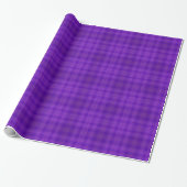 Paarse Plaid Gingham Pattern Cadeaupapier (Uitgerold)