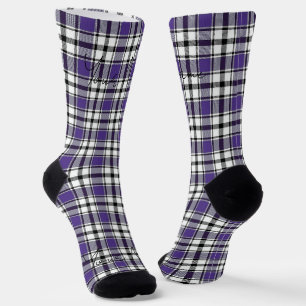 Paarse Plaid Sokken met Naam HAMbWG