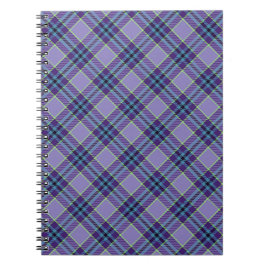 Paarse Plaid Tartan 1 in de kleuren Lavendel en Bl Notitieboek