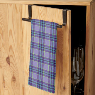 Paarse Plaid Tartan 1 in de kleuren Lavendel en Bl Theedoek