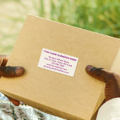 Paarse Plain Text Business Brand op Verzendlabel