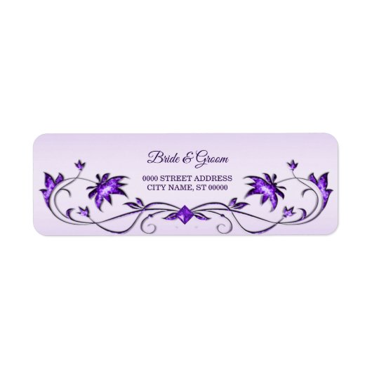 Paarse platte decoratieve aangifte etiket (Voorkant)