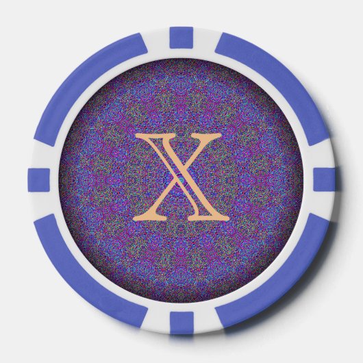 Paarse pluche mandala "x" chip (Voorkant)