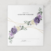 Paarse Plum Ivory Gold Floral Geometric Wedding (Buitenkant ongevouwen)