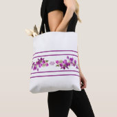 Paarse Plum Lavender All-Over-Print Tas Orchids (Dichtbij)
