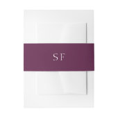 Paarse Plum Monogram Elegant Fall Wedding Uitnodigingen Wikkel (Voorkant Voorbeeld)
