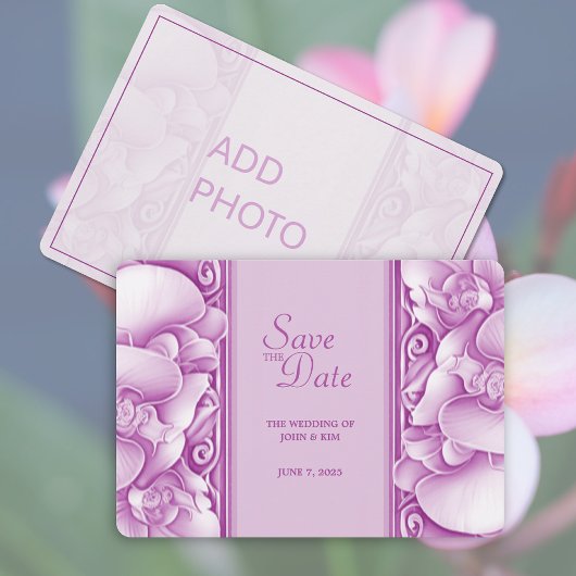 Paarse Plum Wedding Save the Date Kaart