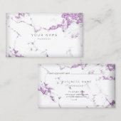Paarse Plum White Grey Carrara Marble Benoeming Afsprakenkaartje (Voorkant / Achterkant)