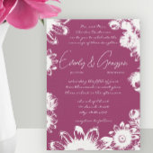 Paarse plum Yellow Grape Floral Wedding Kaart