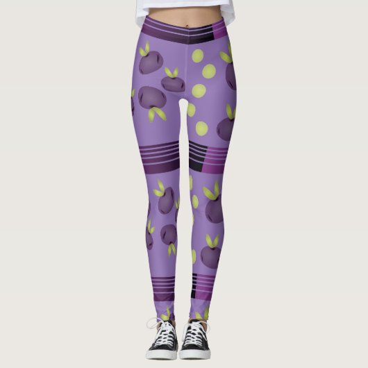 Paarse Plum Yoga Pants Leggings (Voorkant)