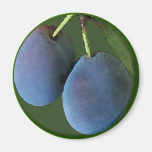 Paarse Plums-Waterverf - Magnet Magneet