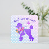 Paarse poedel meisjes gepersonaliseerd dank u kaart (Staand voorkant)