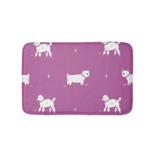 Paarse poedel: monochroom retro patroon badmat