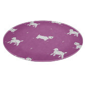 Paarse poedel: monochroom retro patroon snijplank (Hoek)