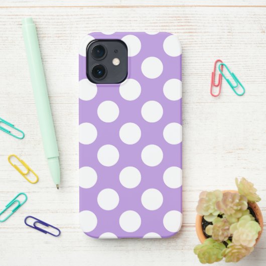 Paarse poka Dots, Polka Dot Pattern, Stippen, gedo iPhone Hoesje (Op bureau)