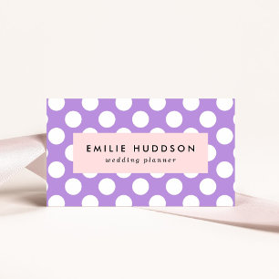 Paarse poka Dots, Polka Dot Pattern, Stippen, gedo Visitekaartje