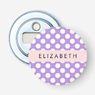 Paarse poladots, poolvlek, Jouw naam Button Flesopener