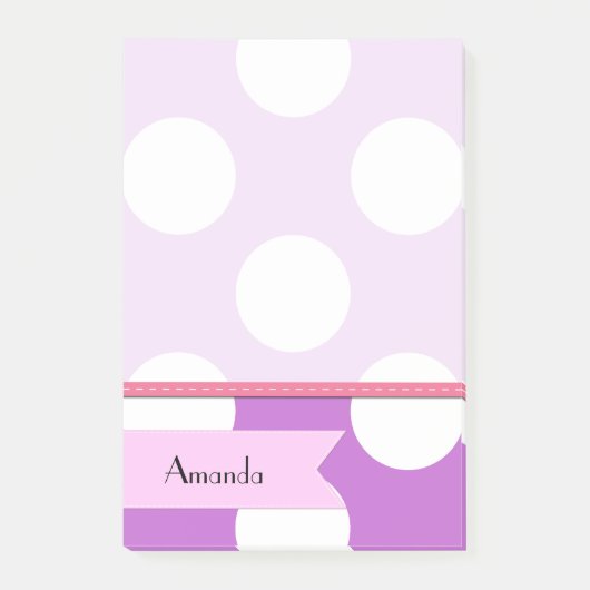 Paarse poladots, poolvlek, Jouw naam Post-it® Notes (Voorkant)