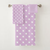 Paarse Polka Dot Bad Handdoek (Insitu)