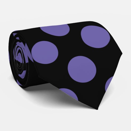 Paarse Polka Dot Double Sided Stropdas (Opgerold)