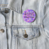 Paarse Polka Dot I Read Lips Button (In situ)