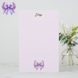 Paarse polka dot lint briefpapier