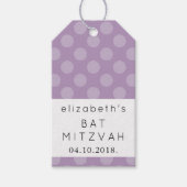 Paarse Polka Dots, Polka Dot Pattern, Bat Mitzvah Cadeaulabel (Voorkant)