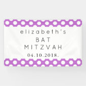 Paarse Polka Dots, Polka Dot Pattern, Bat Mitzvah Spandoek (Horizontaal)