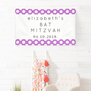 Paarse Polka Dots, Polka Dot Pattern, Bat Mitzvah Spandoek