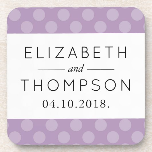 Paarse Polka Dots, Polka Dot Pattern, Weddenschap Onderzetter (Voorkant)