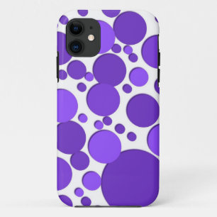 paarse polka-stippen iPhone 11 hoesje