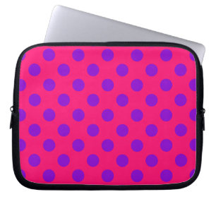 Paarse polka-stippen op kruising laptop sleeve