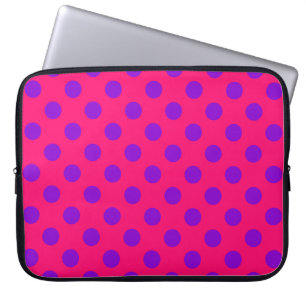 Paarse polka-stippen op kruising laptop sleeve