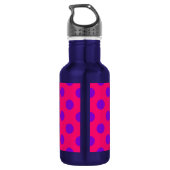 Paarse polka-stippen op kruising waterfles (Achterkant)