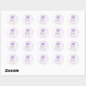 Paarse Pompoenen Bloemen Herfst Baby shower Dank u Ronde Sticker (Vel)