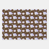 Paarse pompoenen Bloemen Inpakpapier Vel (Voorkant 3)