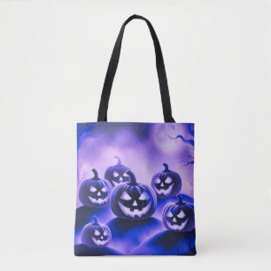 Paarse pompoenen Halloween Draagtas