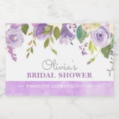 Paarse ponden Vrijgezellenfeest Tea Party Mini Sparkling Wijnetiket (Enkel label)