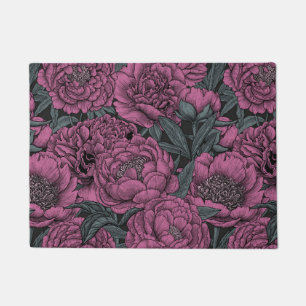 Paarse pony-bloemen deurmat