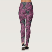 Paarse pony-bloemen leggings (Achterkant)