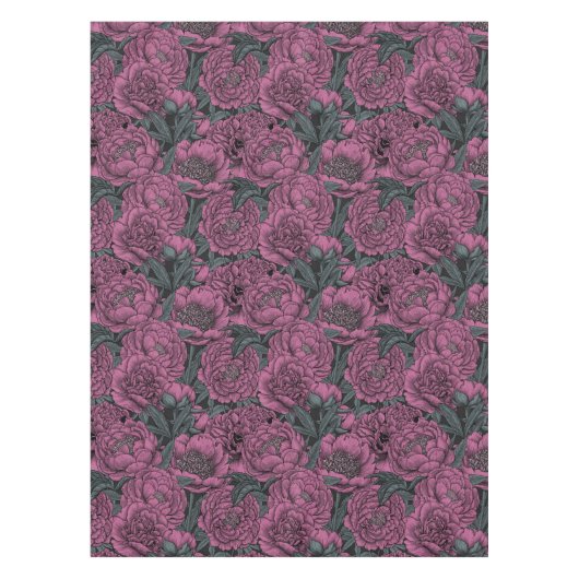 Paarse pony-bloemen tafelkleed (Voorkant)