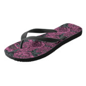 Paarse pony-bloemen teenslippers (Schuin)