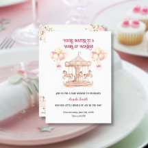 Paarse Pony Dreams - Minimalistische Baby-uitnodig